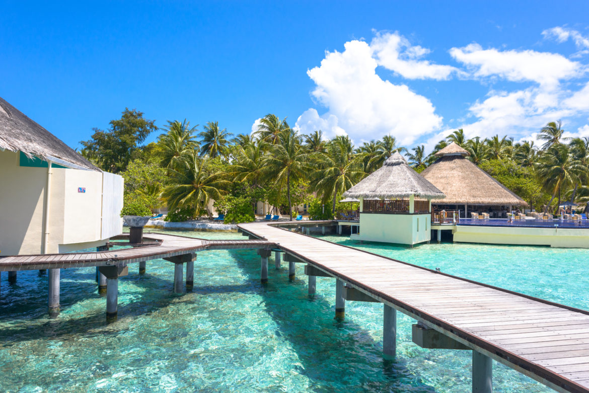 Overwater villas in the Maldives