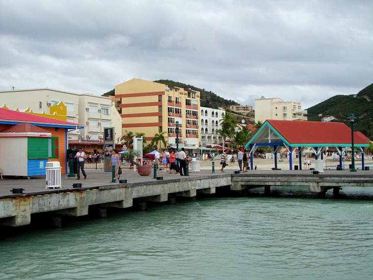 The boardwalk in Philipsburg, St Maarten