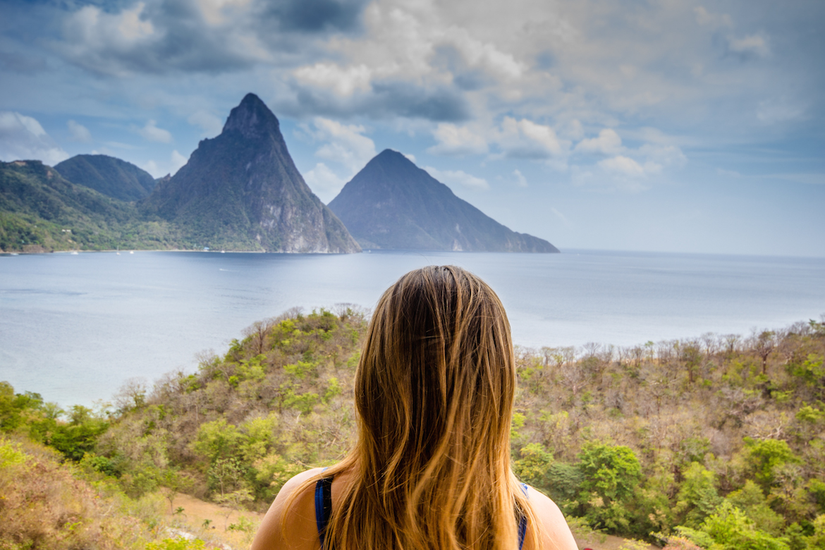 the Pitons in Saint Lucia