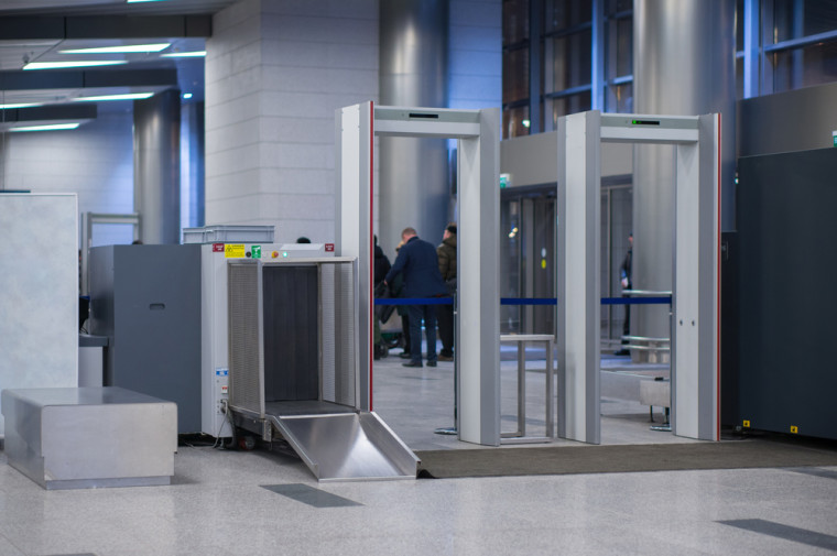 An airport security screening area. Courtesy of Shutterstock.