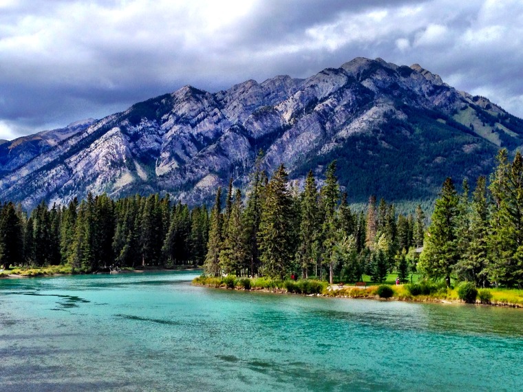 The gorgeous Bow River in Banff. alberta canada
