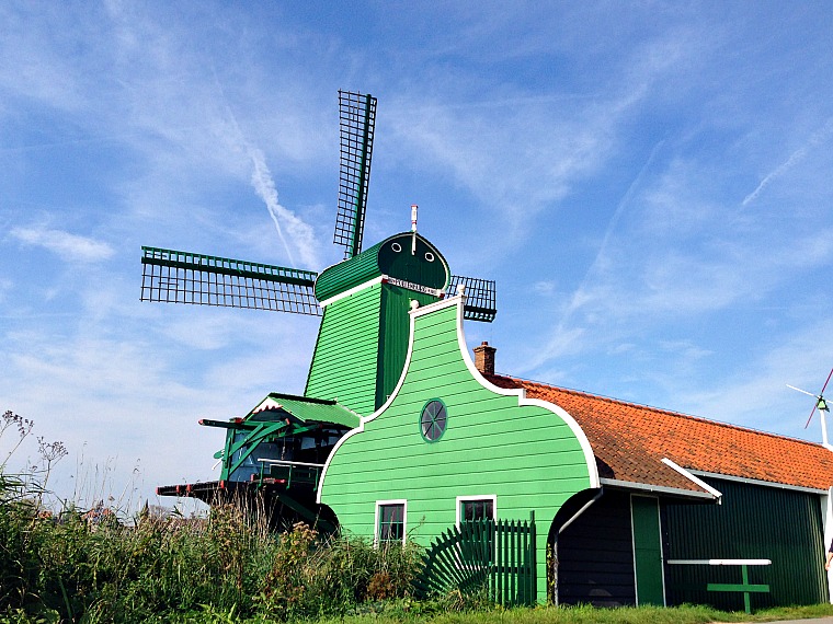 Zaanse Schans, Netherlands. windmill