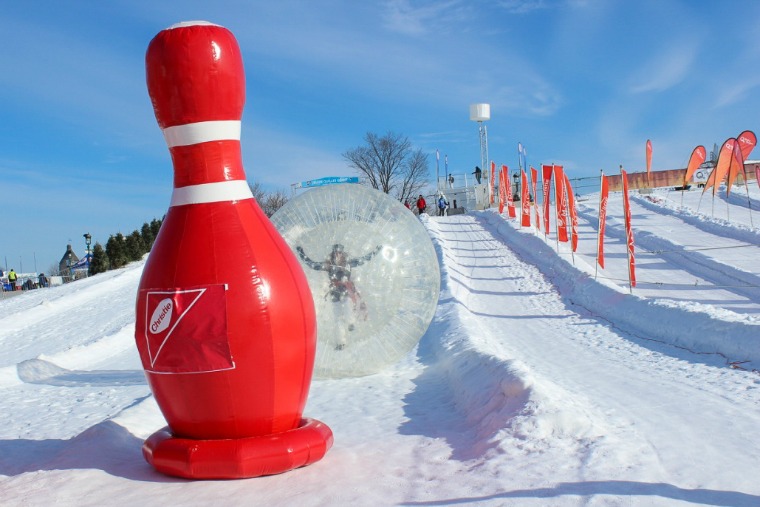 A zorb at the Quebec Winter Carnival