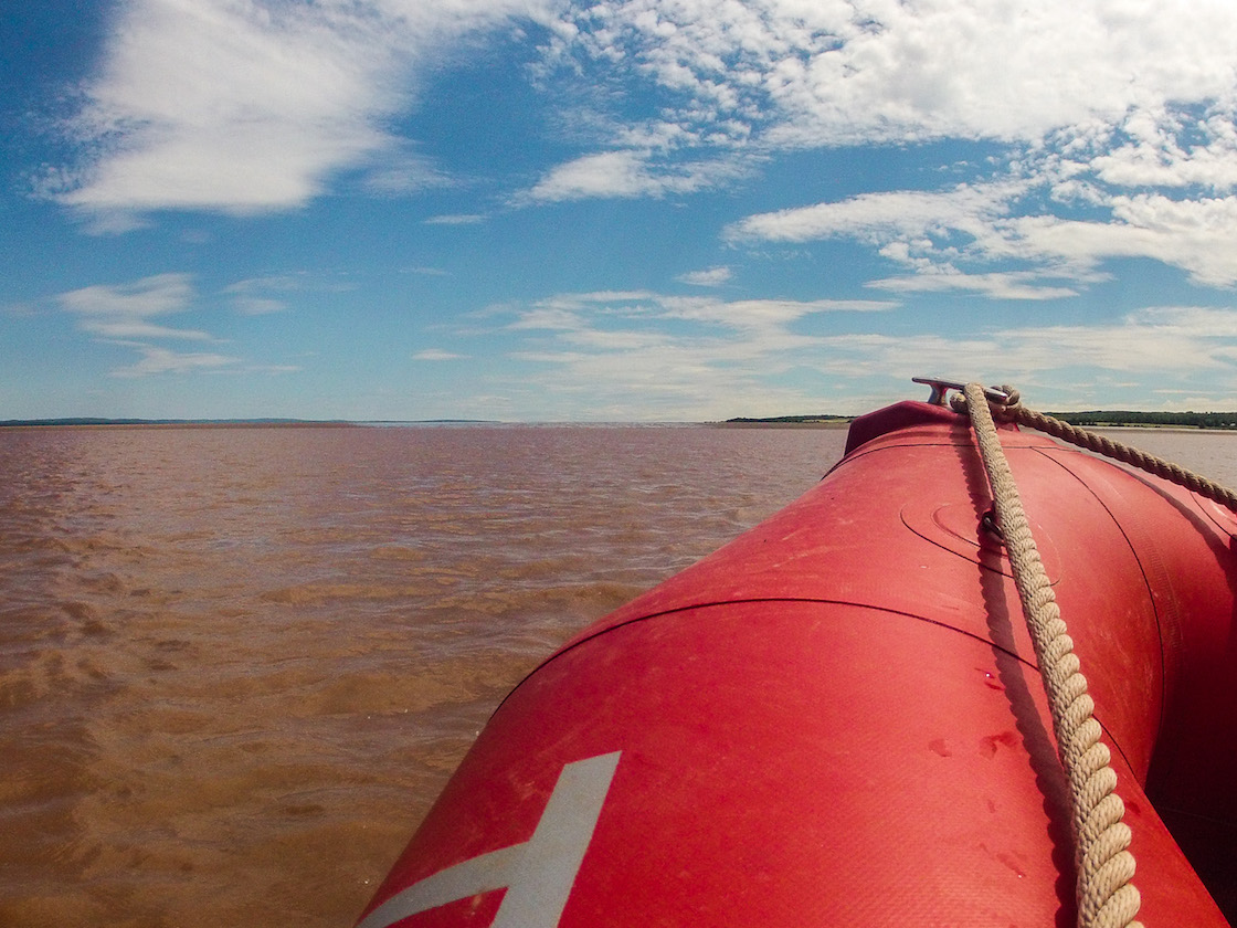 Tidal bore rafting in Nova Scotia, Canada