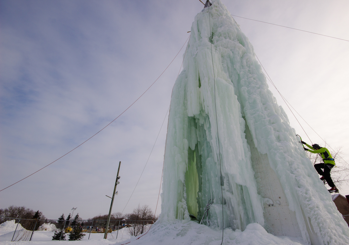 The ice climbing tower in winnipeg, manitoba