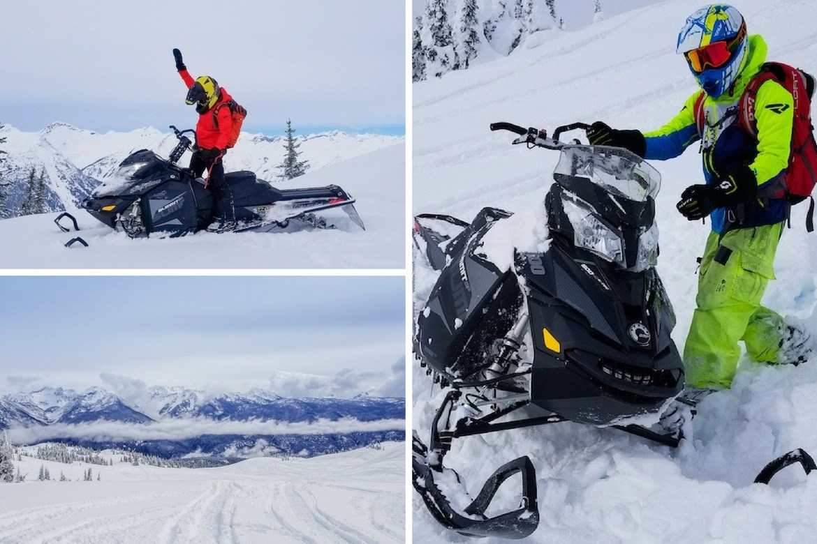 Snowmobiling in the Monashees in Revelstoke, Canada