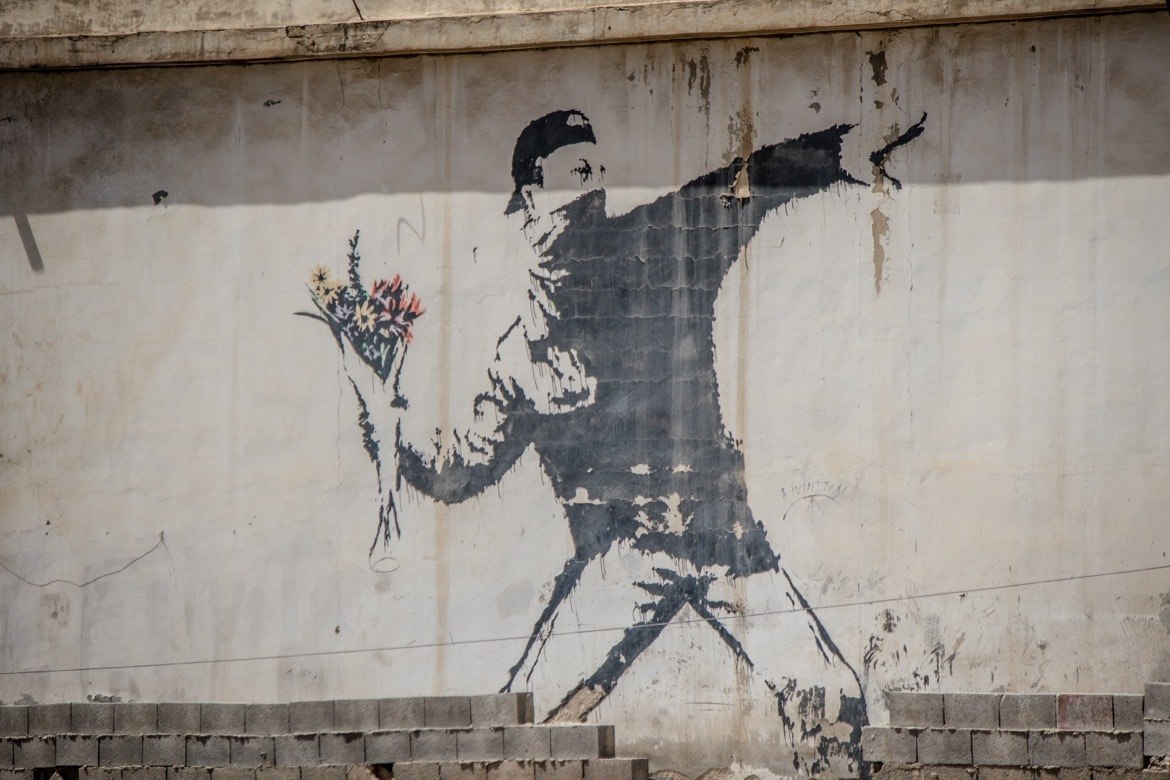 Famous artwork by Banksy can be found in Bethlehem