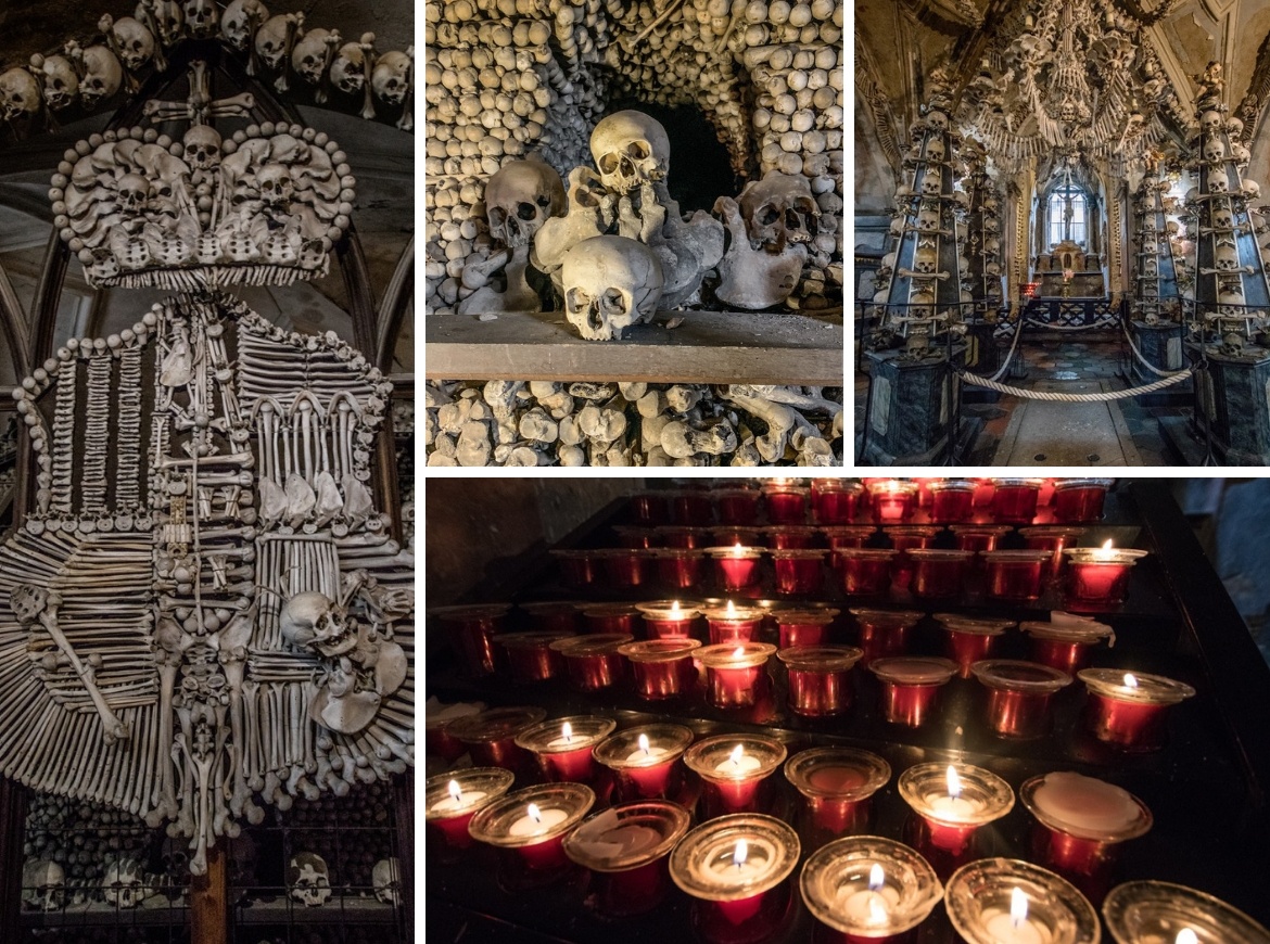 Sedlec Ossuary, the Bone Church in Kutna Hora, Czech Republic,
