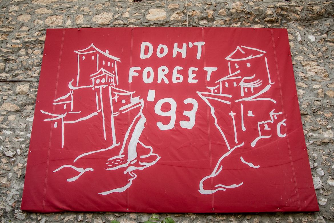 A sign from the war in Mostar, Bosnia