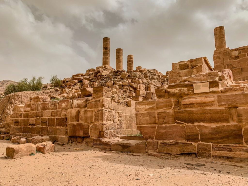 Ancient ruins seen while visiting Petra Jordan