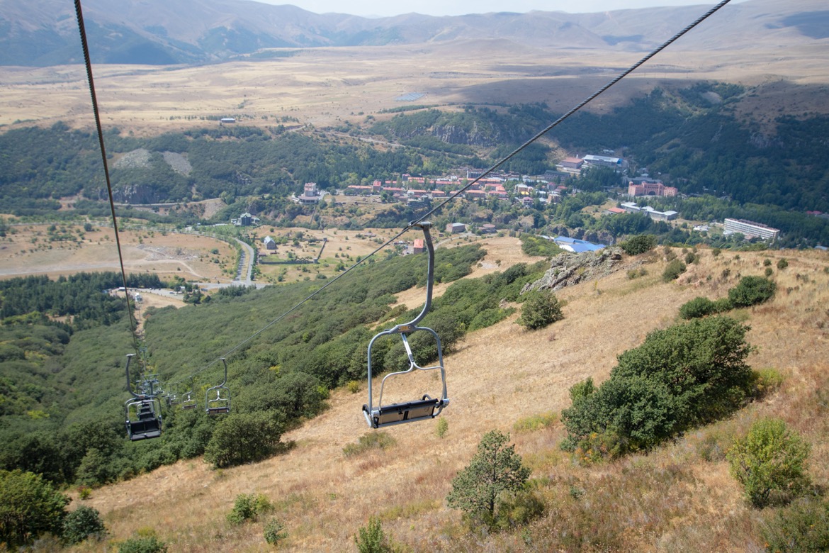 The chairlift above Jermuk, Armenia