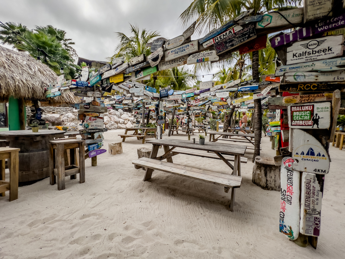 Chill Beach Bar & Grill at Mambo Beach in Curacao