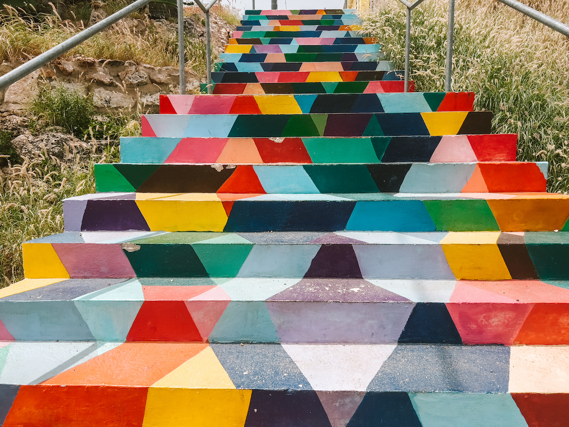 The colourful steps in Otrobanda in Willemstad, Curacao