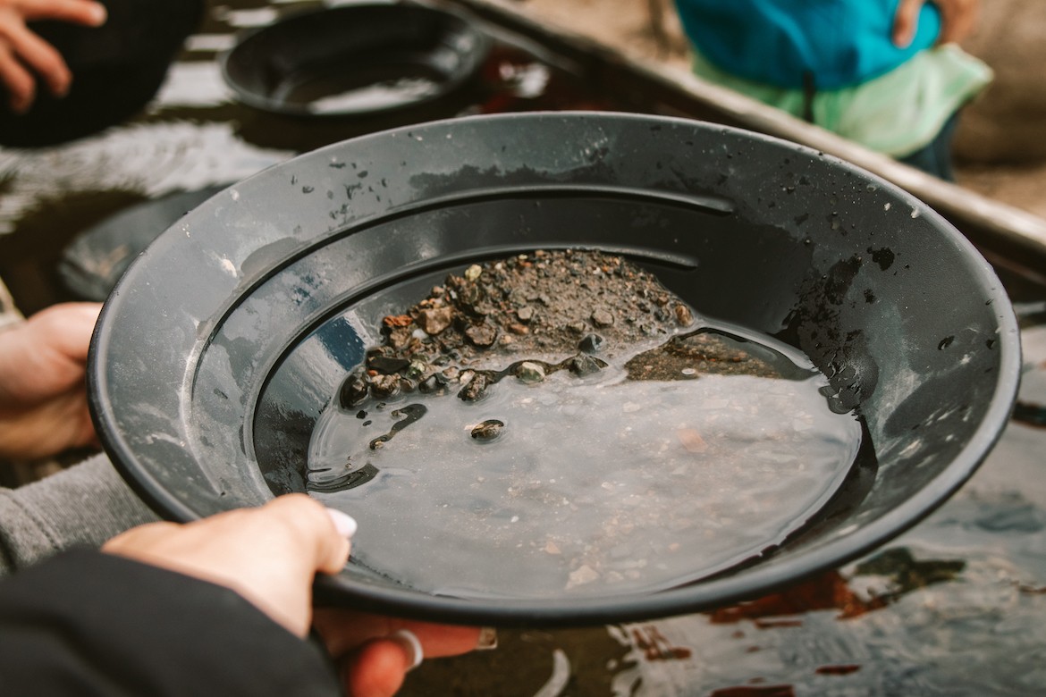 Gold panning during the Denali Backcountry Adventure