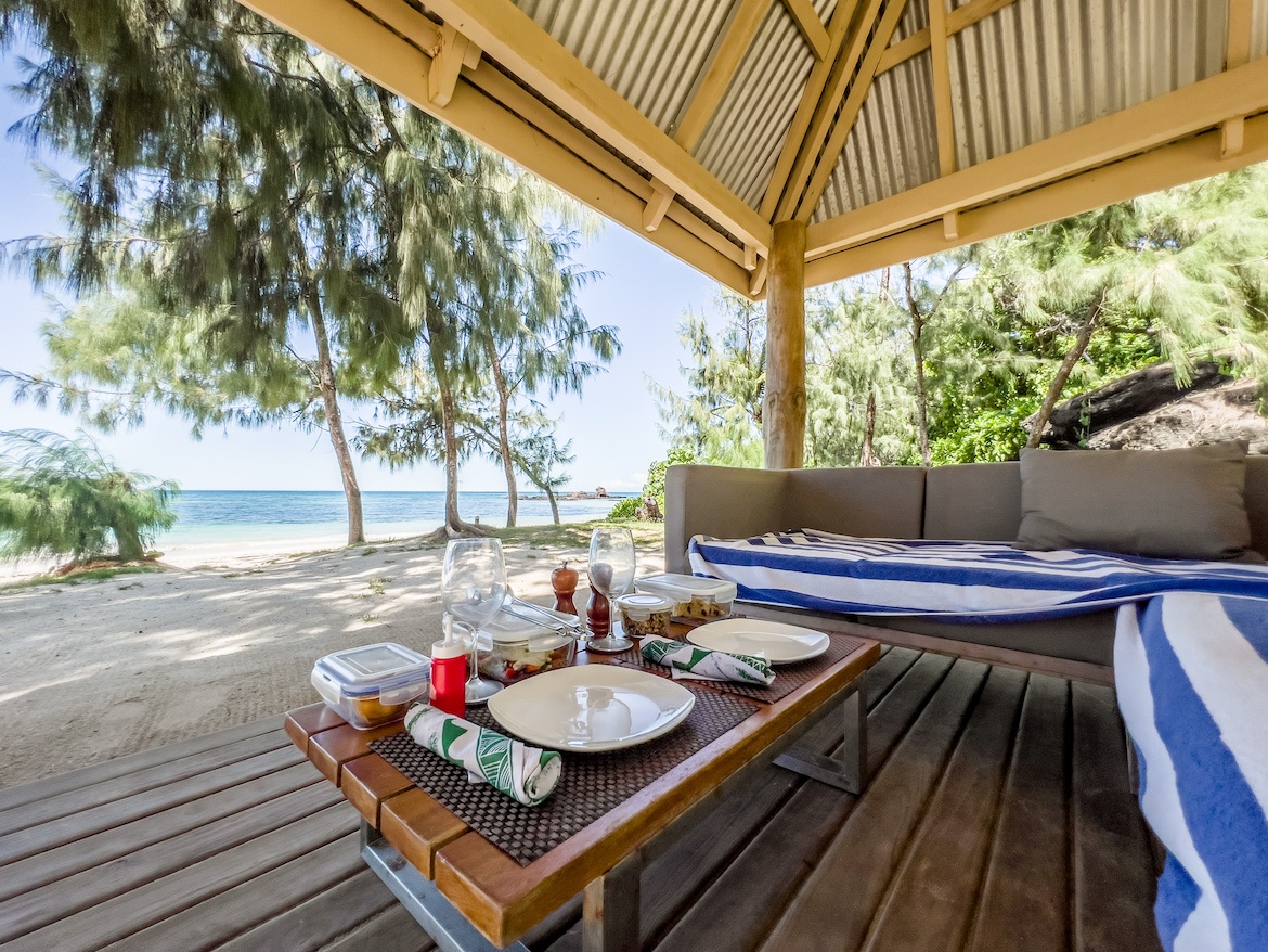 A private beach experience at Turtle Island