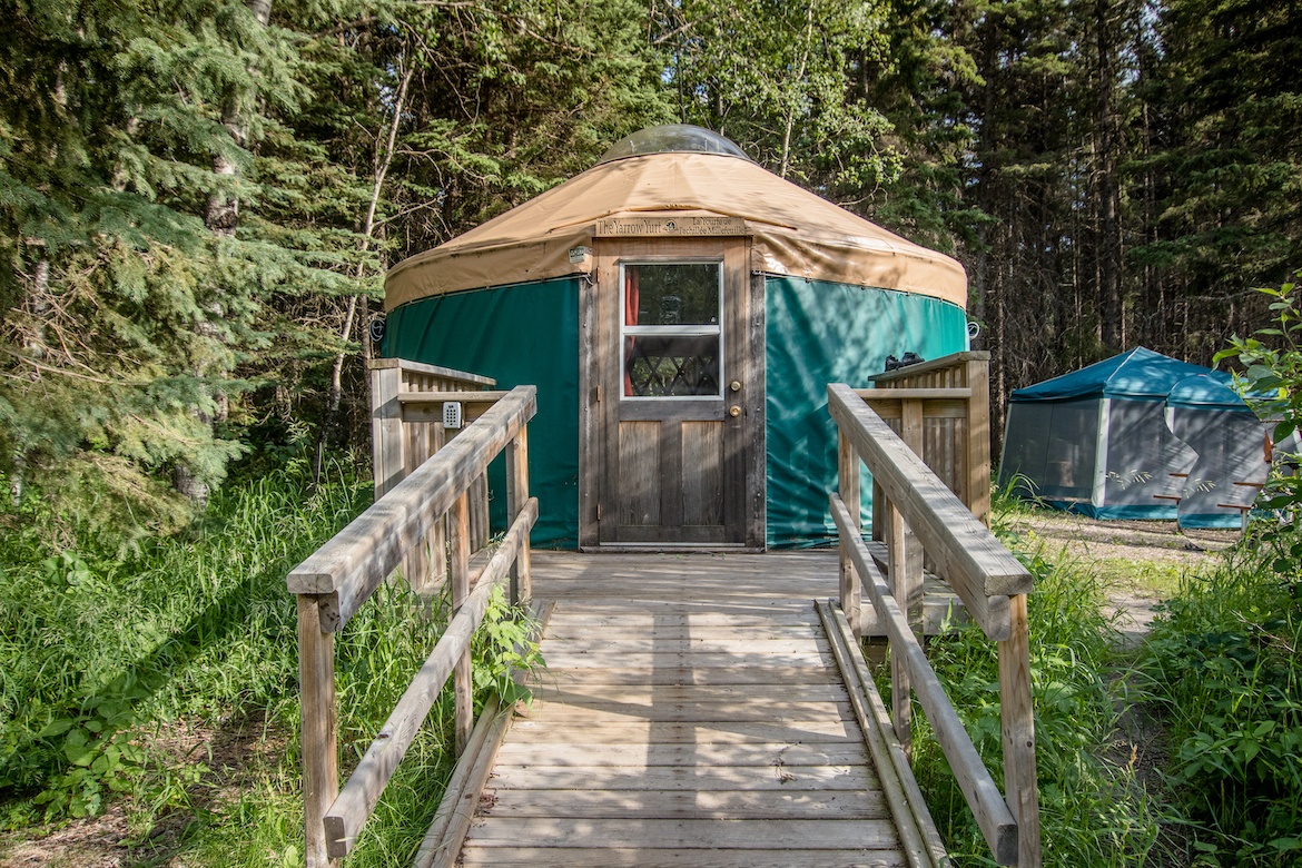 A yurt at Wasagaming Campground in Manitoba