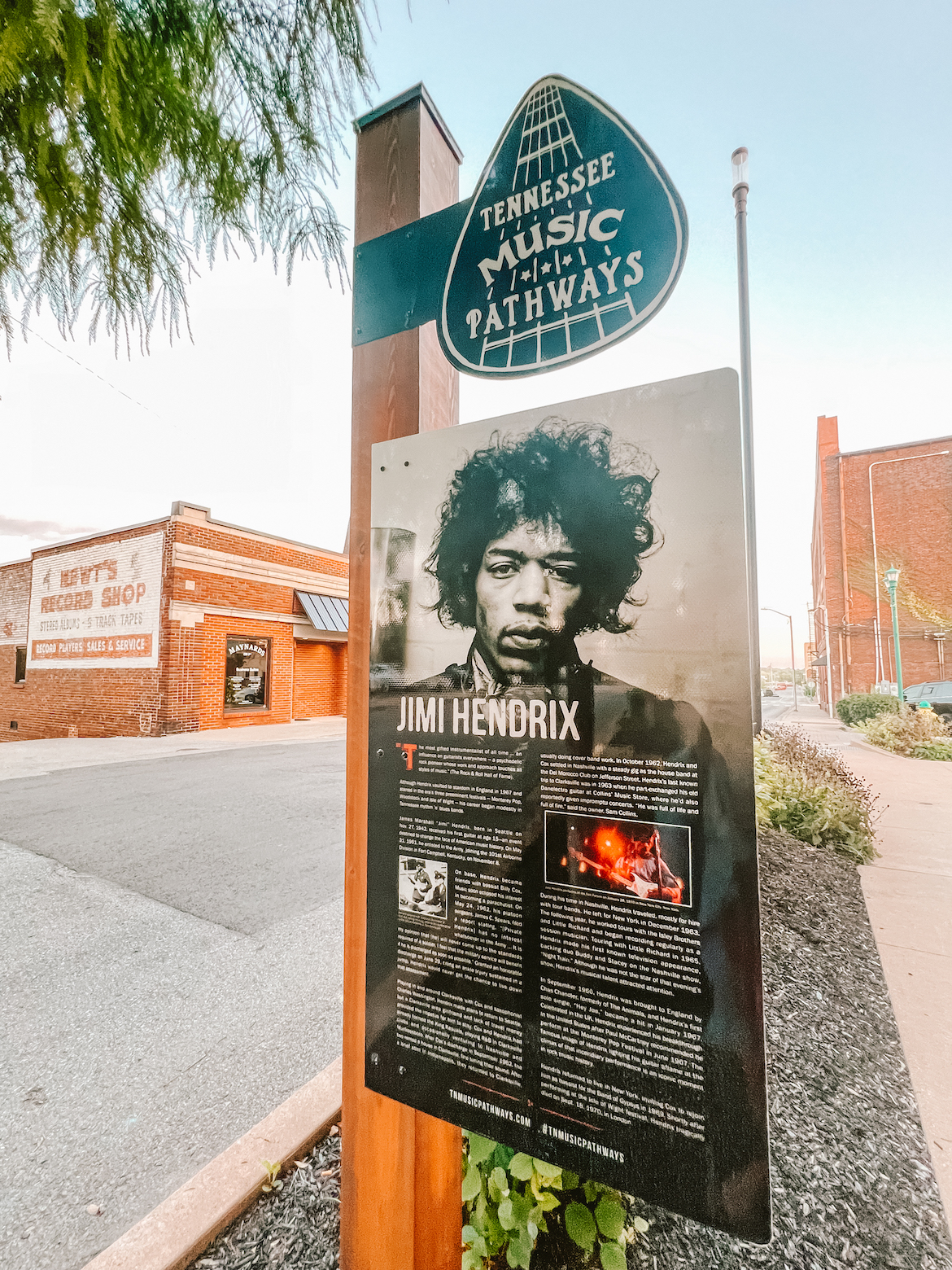 The Jimi Hendrix marker in Clarksville, Tennessee