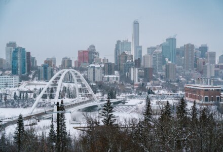 Edmonton, Alberta on a winter day
