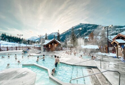 The hot tubs at Panorama Mountain Resort