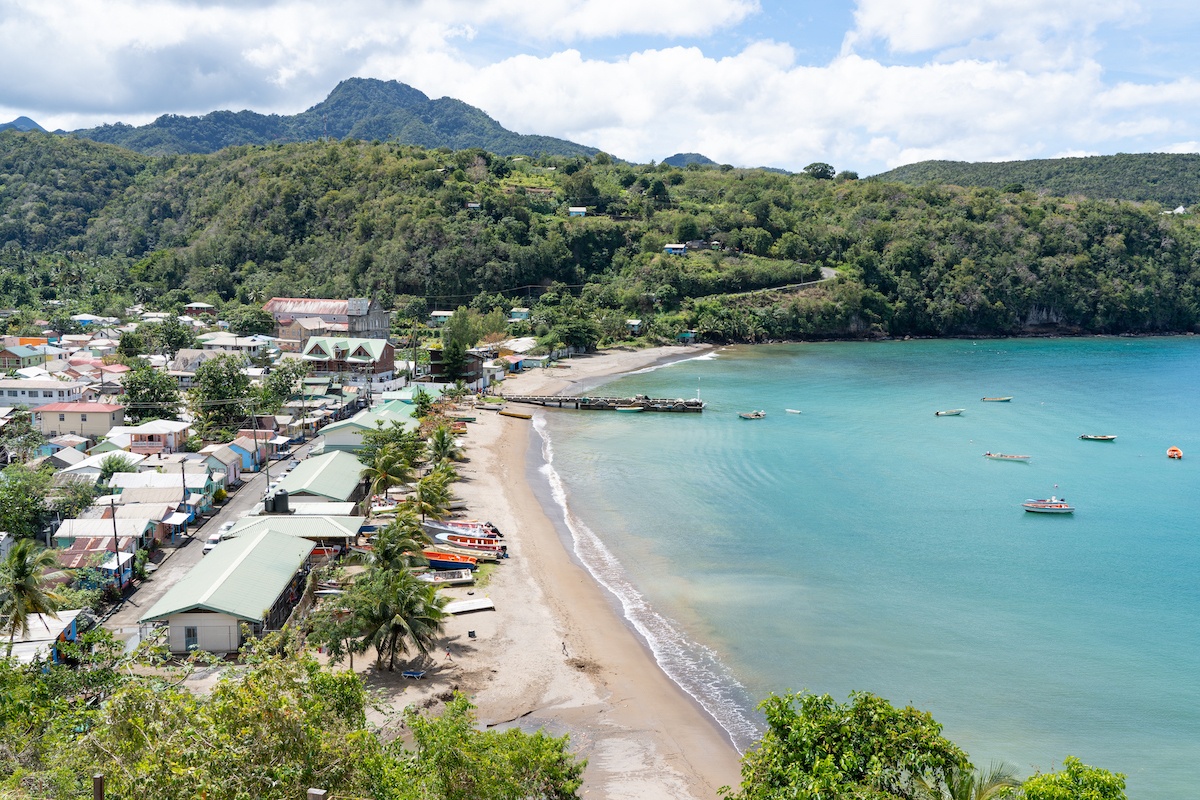 A viewpoint of Anse La Ray, Saint Lucia