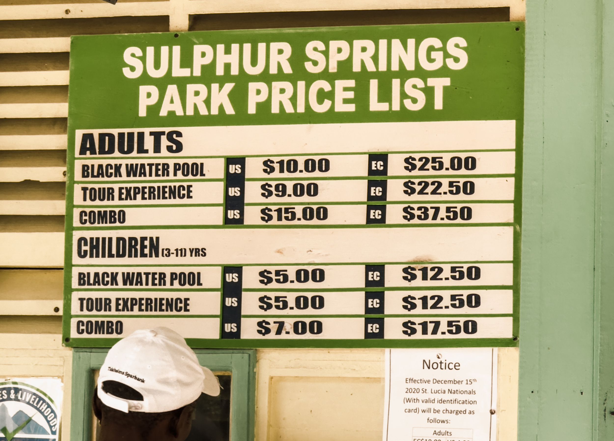 Sulphur Springs Saint Lucia entrance fee