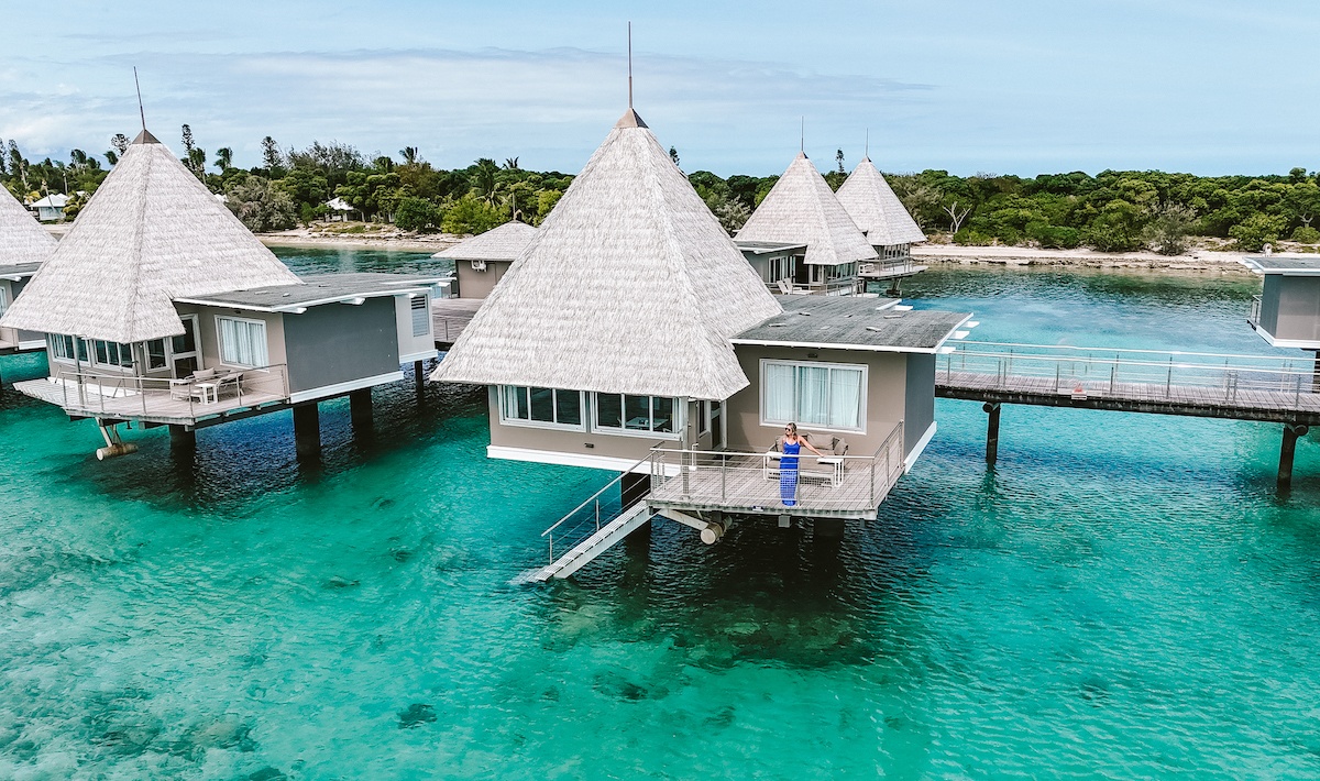 Overwater bungalows in New Caledonia at by Hilton Noumea Ilot Maitre Resort