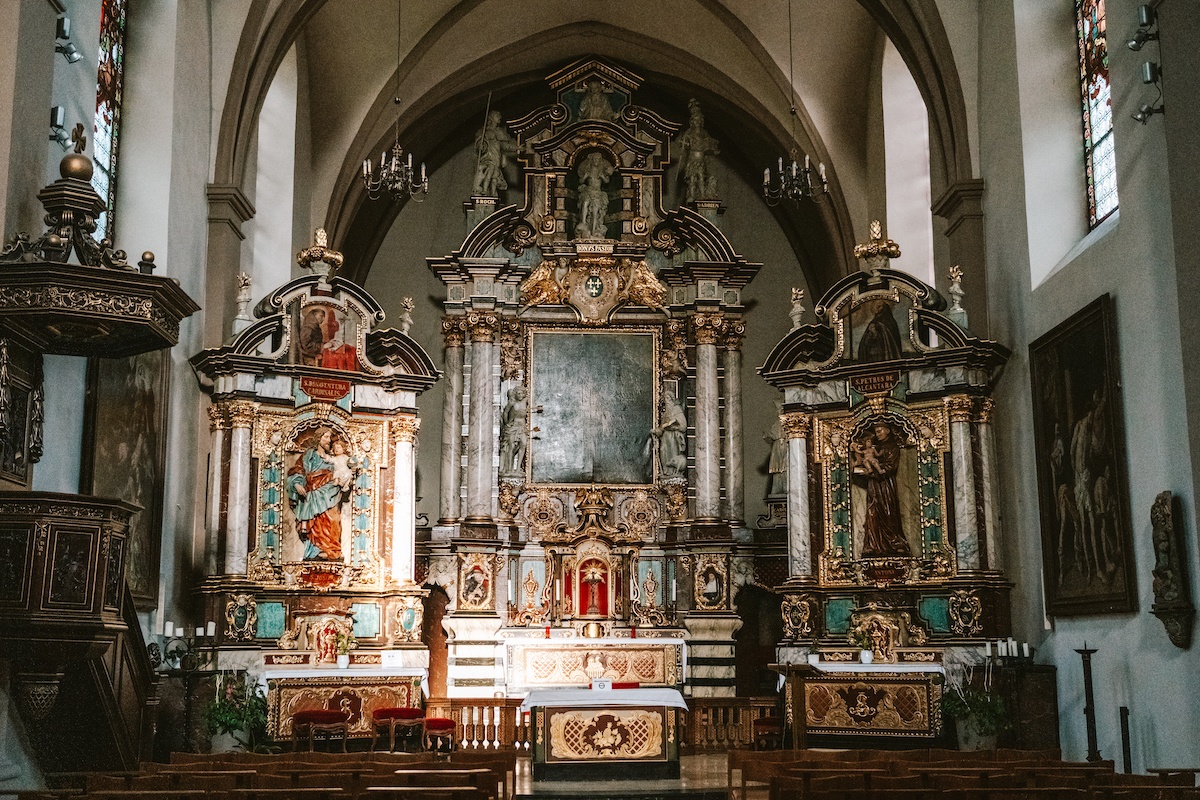 Inside Neumünster Abbey in Luxembourg City