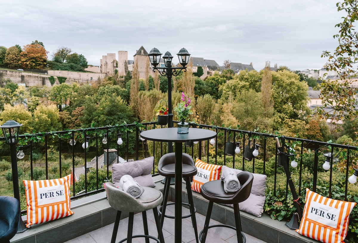 The terrace of Mirador Restaurant in Luxembourg